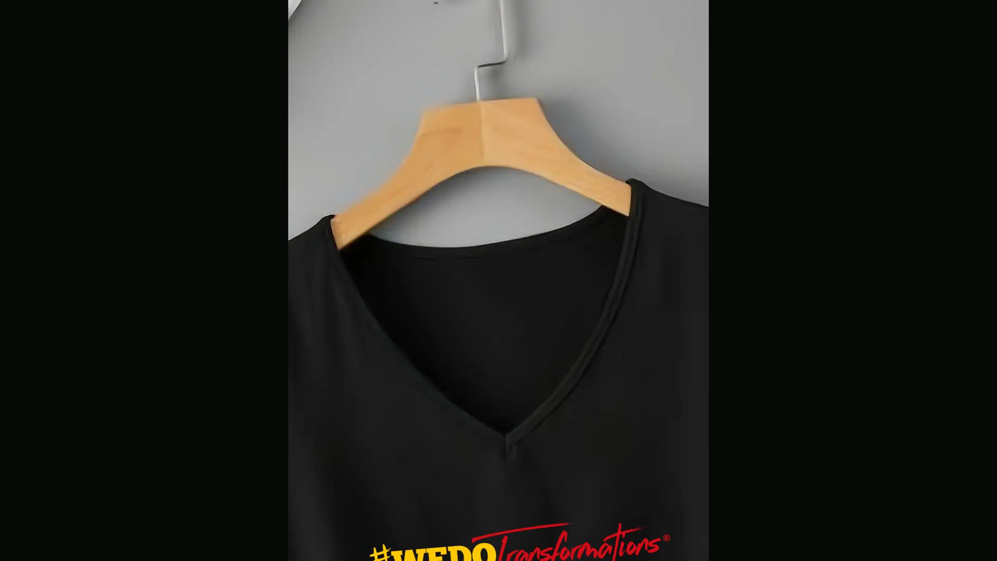 T-shirt noir élégant à col en V - Femme
