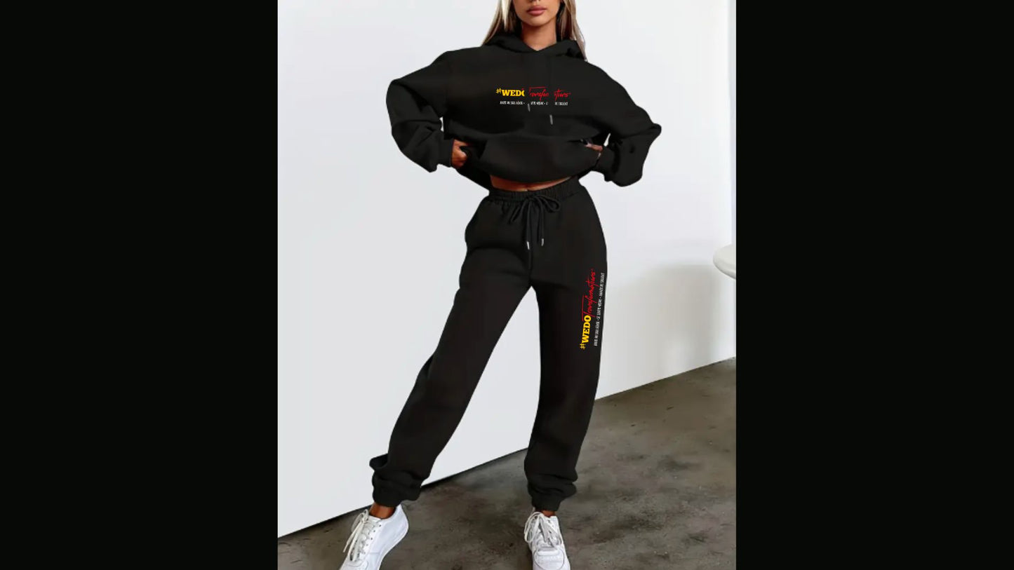 Ensemble 2 pièces Sweat à capuche et un Jogging noir - Femme