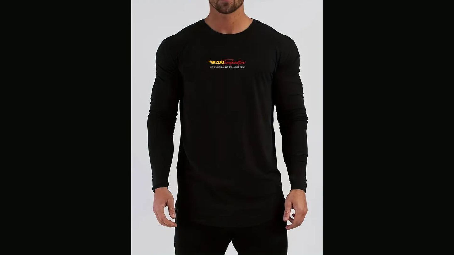 Haut Manches longues sport ajustée - col rond - Homme