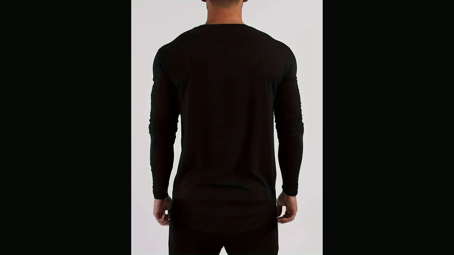 Haut Manches longues sport ajustée - col rond - Homme