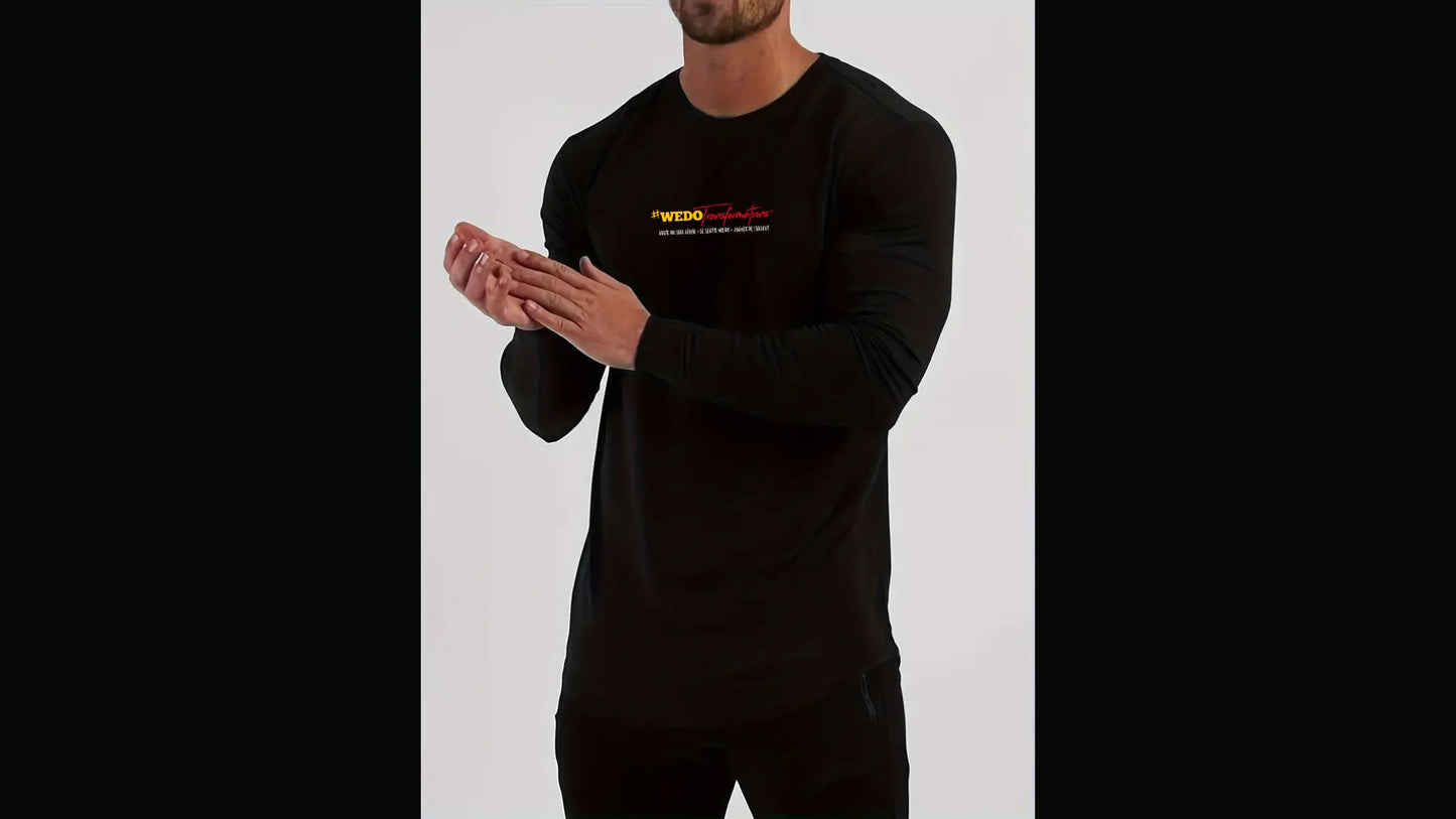 Haut Manches longues sport ajustée - col rond - Homme