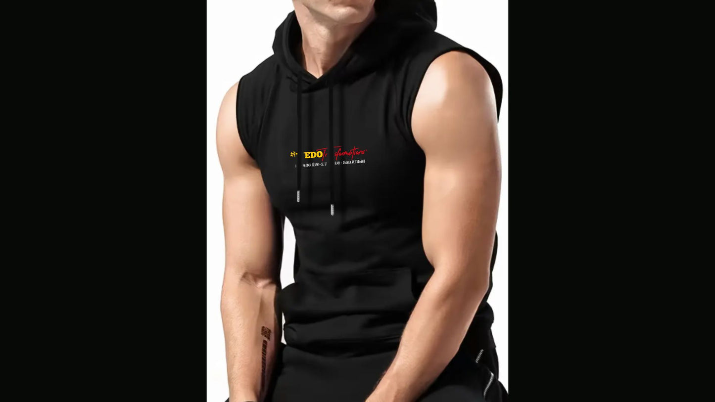 Débardeur à capuche noir - Homme