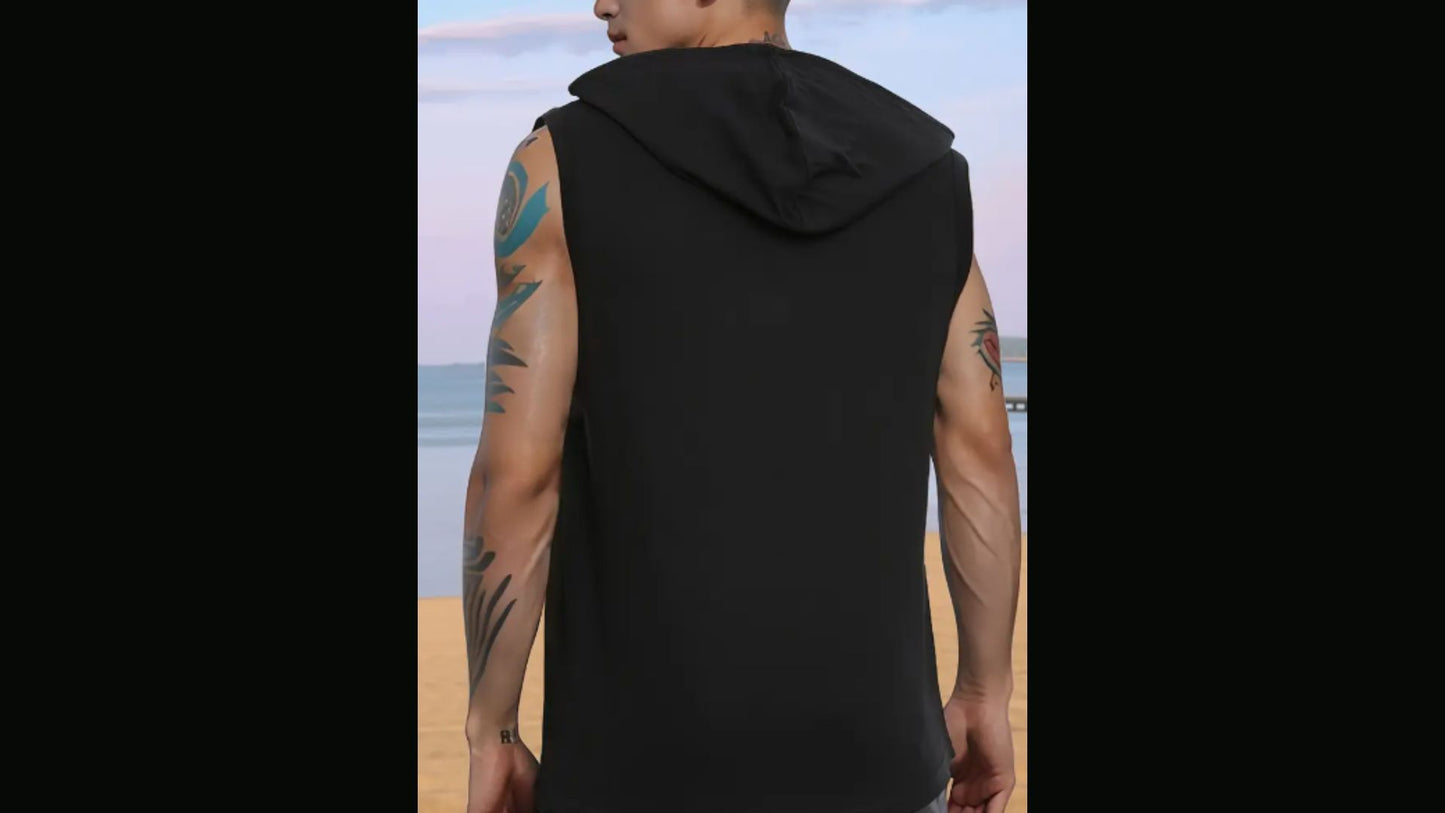 Débardeur à capuche noir - Homme