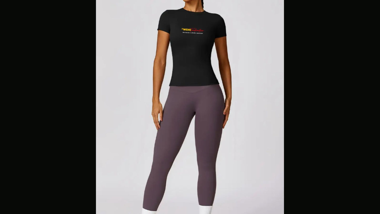 T-Shirt en Polyester Spandex Extensible pour Femmes