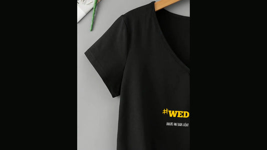 T-shirt noir élégant à col en V - Femme
