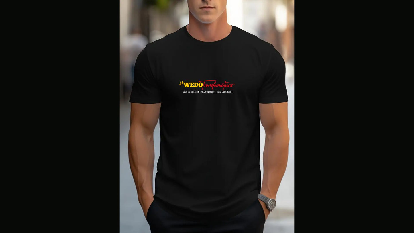 Tshirt col rond noir - Hommes